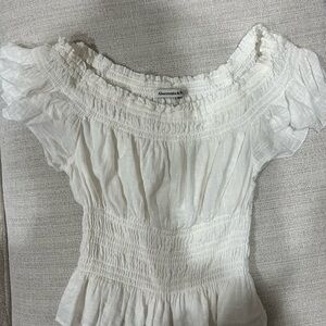 Abercrombie & Fitch Off-White Smocked Blouse
